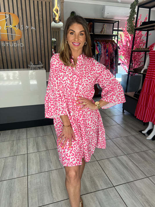 Calliope Leopard Print Short Dress