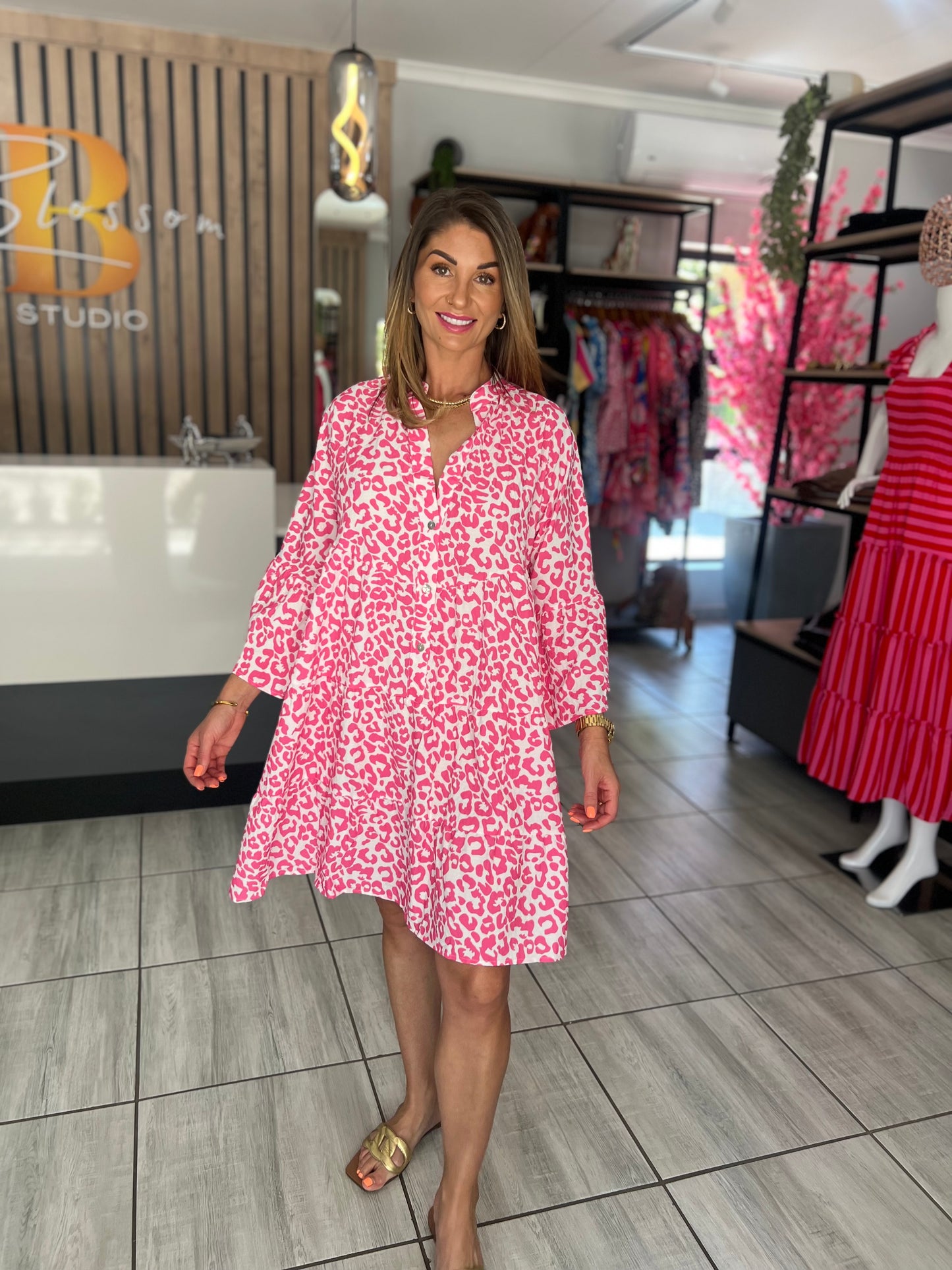 Calliope Leopard Print Short Dress