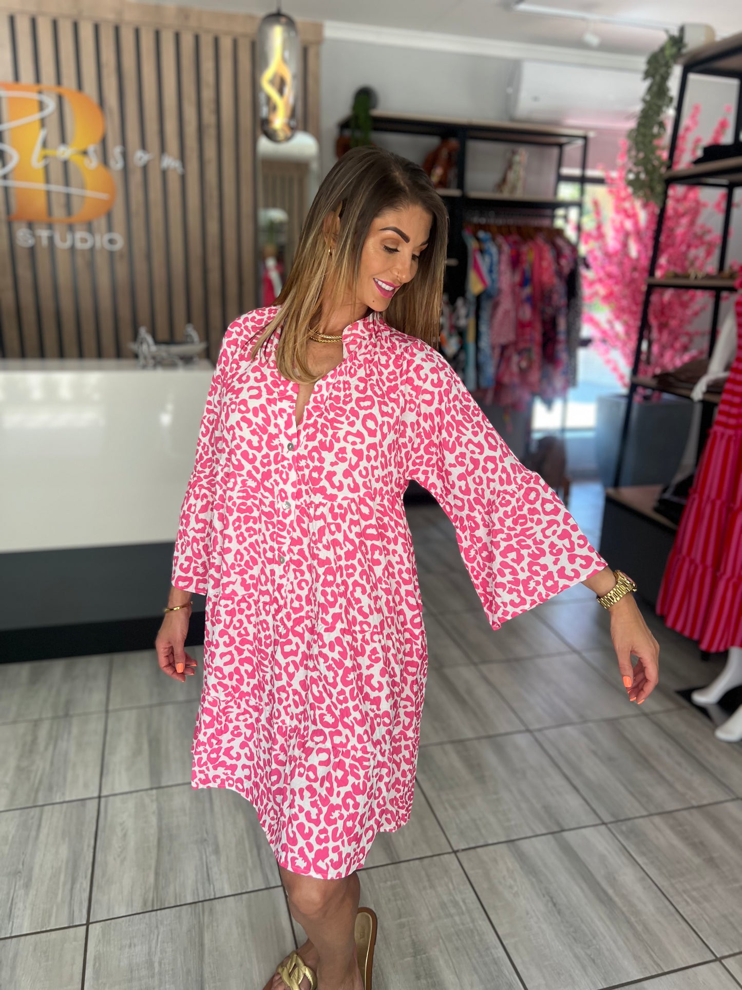 Calliope Leopard Print Short Dress