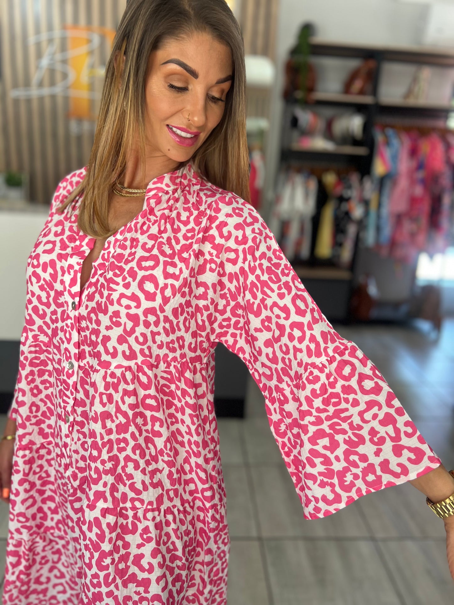 Calliope Leopard Print Short Dress