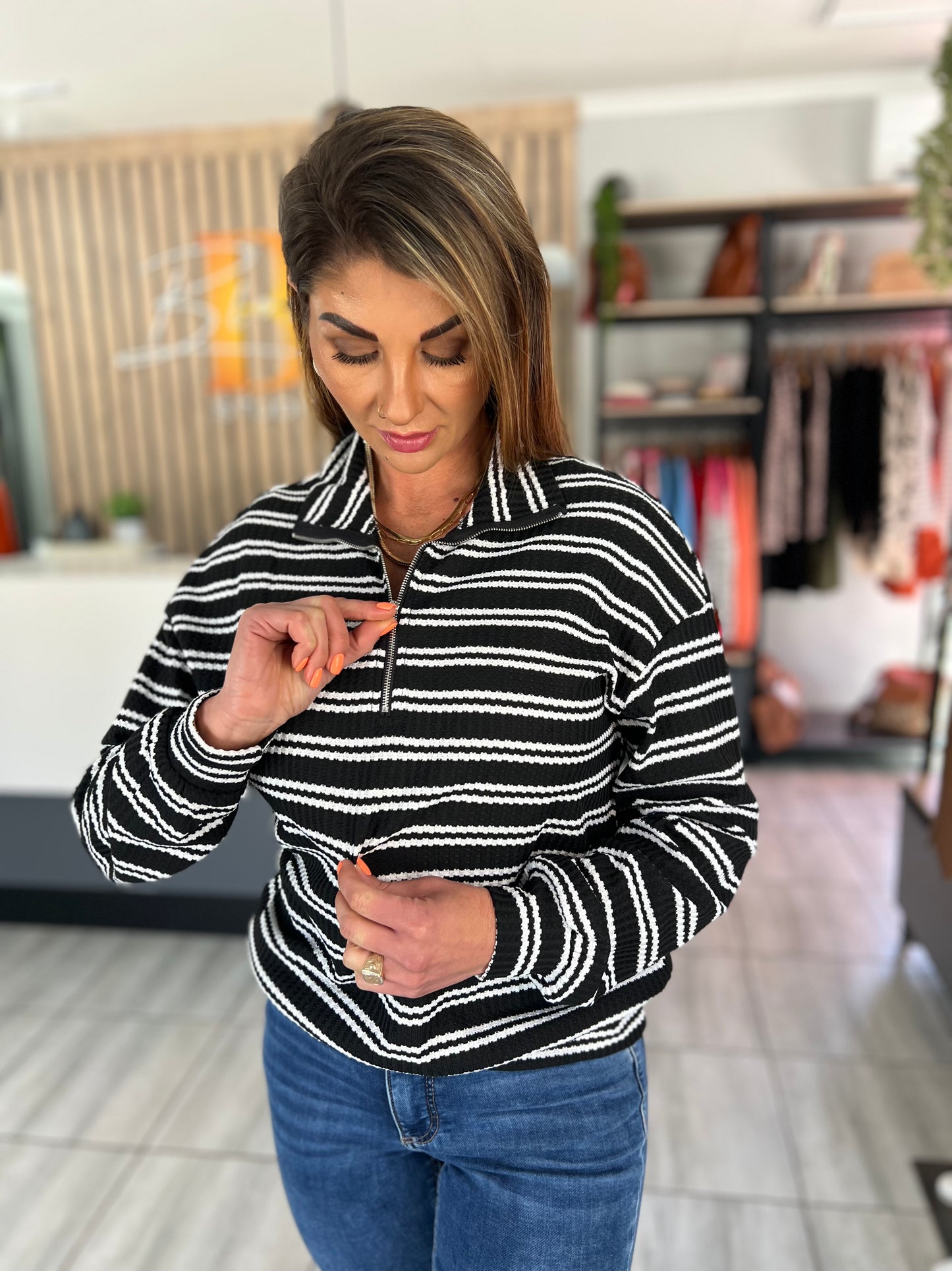 Mira Striped Long Sleeve Top