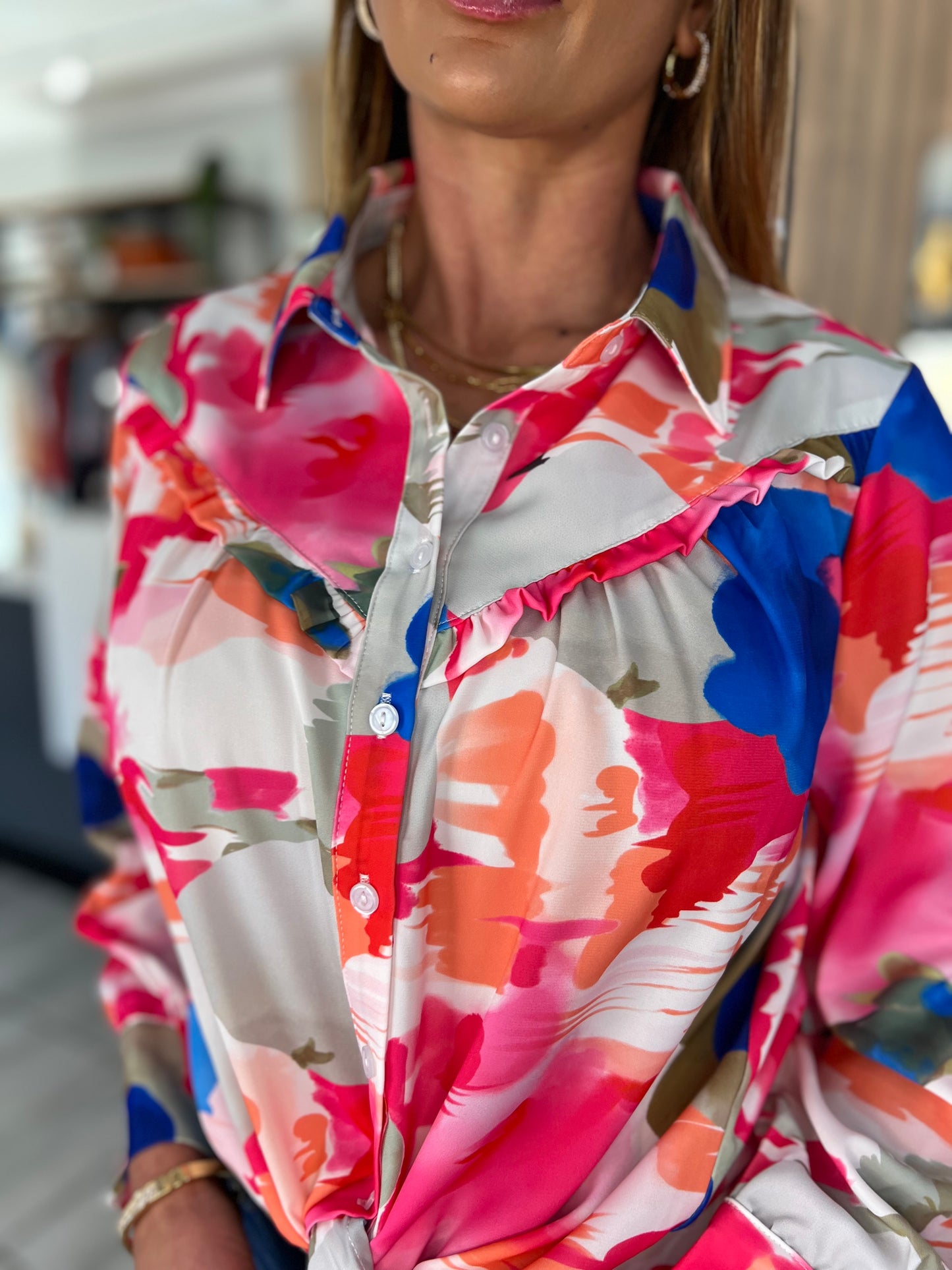 Penny Abstract Long Sleeve Shirt