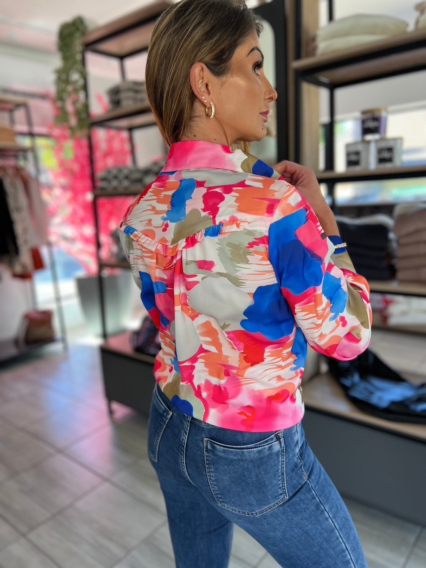 Penny Abstract Long Sleeve Shirt