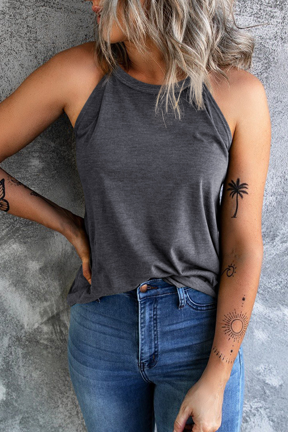 Shadow Crew Neck Tank Top