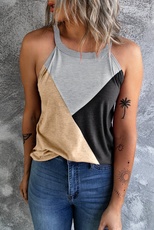 Tri-color Block Sleeveless Top – Blossom Studio