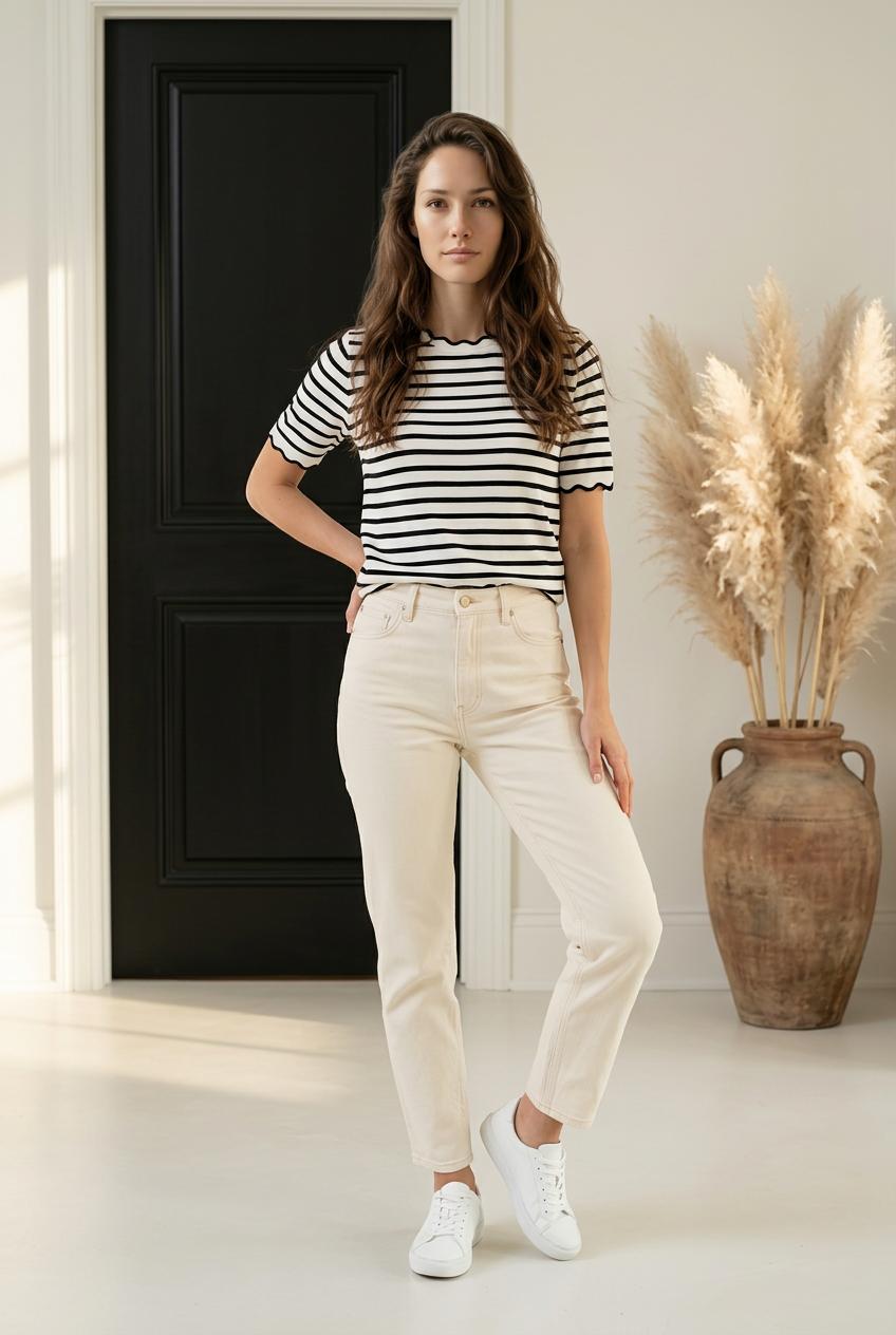 Wild Berry Scalloped Trim Top