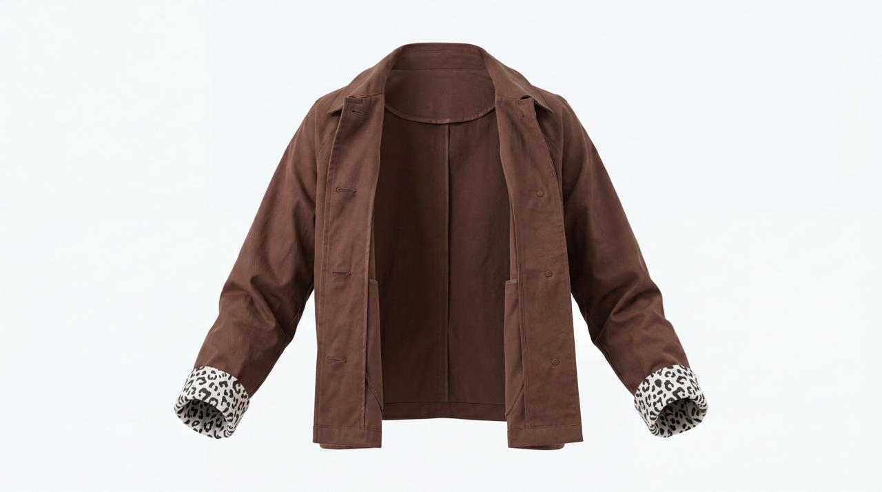Mocha Muse Collared Leopard Lining Jacket
