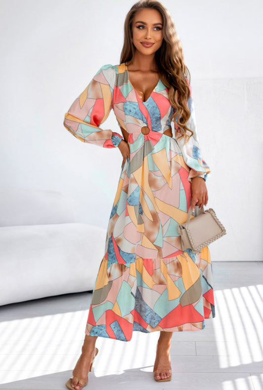 Picasso Cut-Out Long Dress