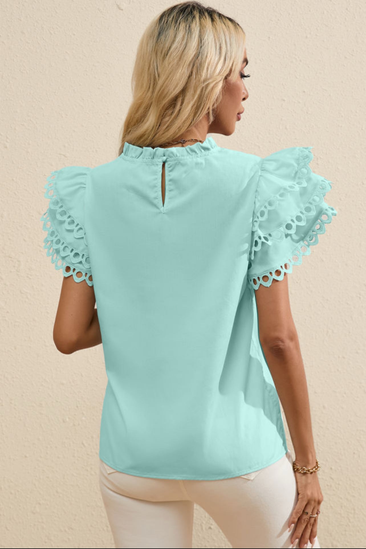 Serene Blue Cap Sleeve Top