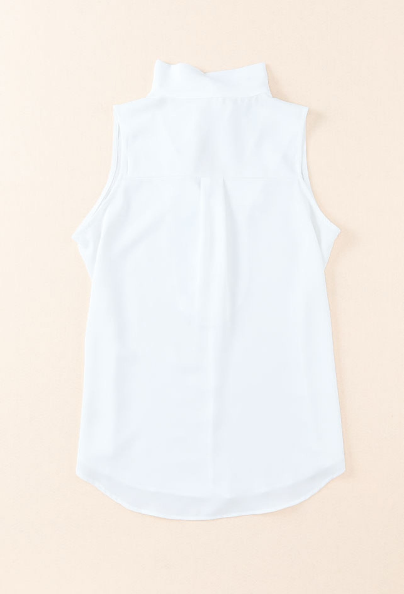 Snowy Bow Tie V-Neck Sleeveless Blouse